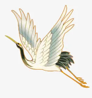 古风白色仙鹤手绘免抠