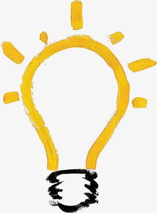 油墨颜料创意灯泡免抠