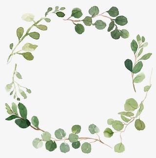 水彩花环免抠漂浮叶子元素