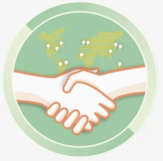 跨国合作插画免抠