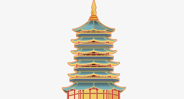 古代建筑物，楼房，阶梯免抠