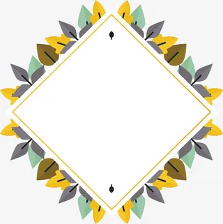 菱形秋叶边框免抠