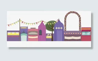 装饰的市集摊位免抠