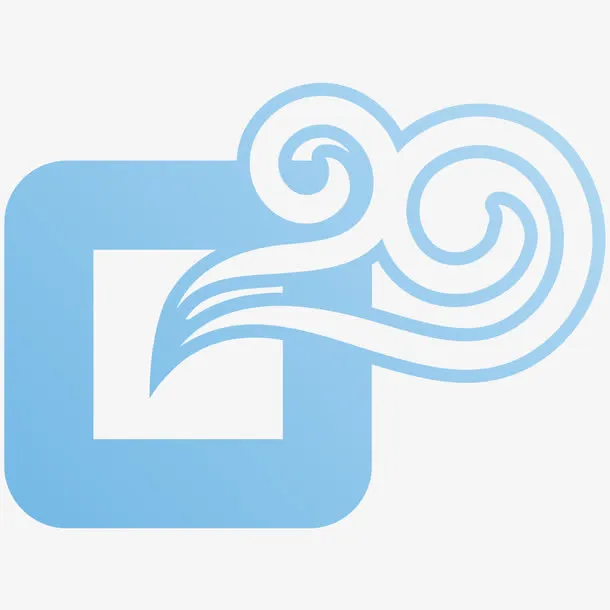 祥云元素蓝色logo免抠