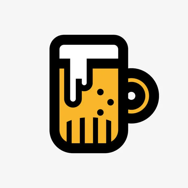 黄色啤酒杯免抠