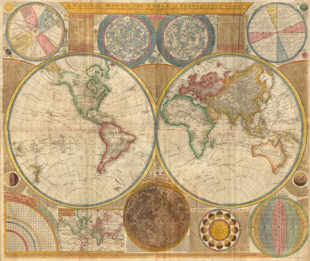 怀旧圆形里的地图免抠