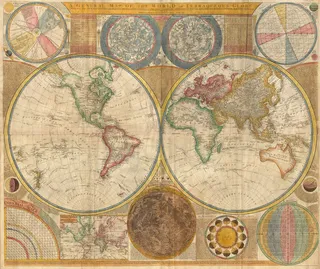 怀旧圆形里的地图免抠