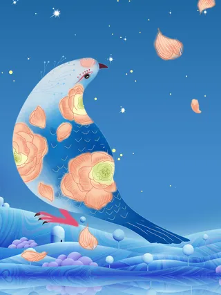 春天喜鹊宣传海报背景高清