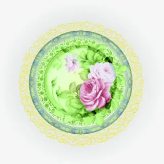 中国风精致花纹瓷器盘子免抠