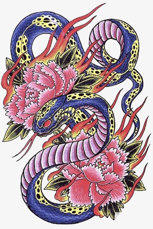 彩绘蛇图免抠