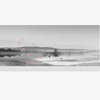 水墨山水风景免抠