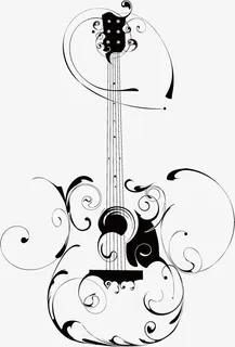 吉他线条免抠图标元素 吉他线条免抠图标元素