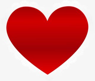 白色蕾丝花边心形免抠