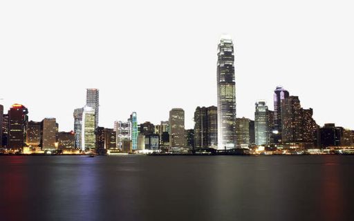 香港海边夜景免抠