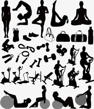 人物和健身器材素材免抠