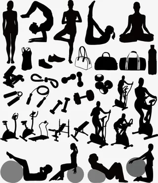 人物和健身器材素材免抠