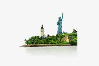 海边风景 国外建筑免抠