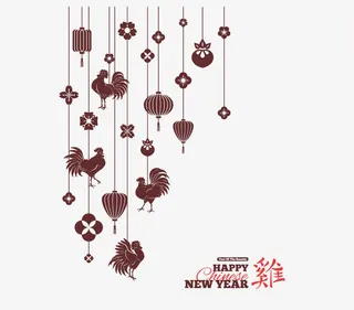 新年 喜庆 鸡年 春节免抠