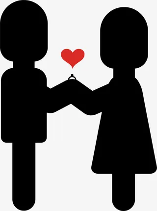 卡通婚礼求婚火柴人免抠