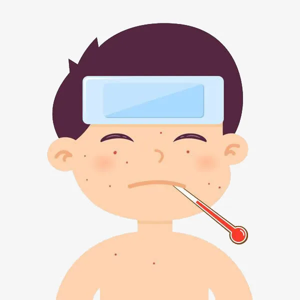 矢量插图发烧降温的宝宝免抠