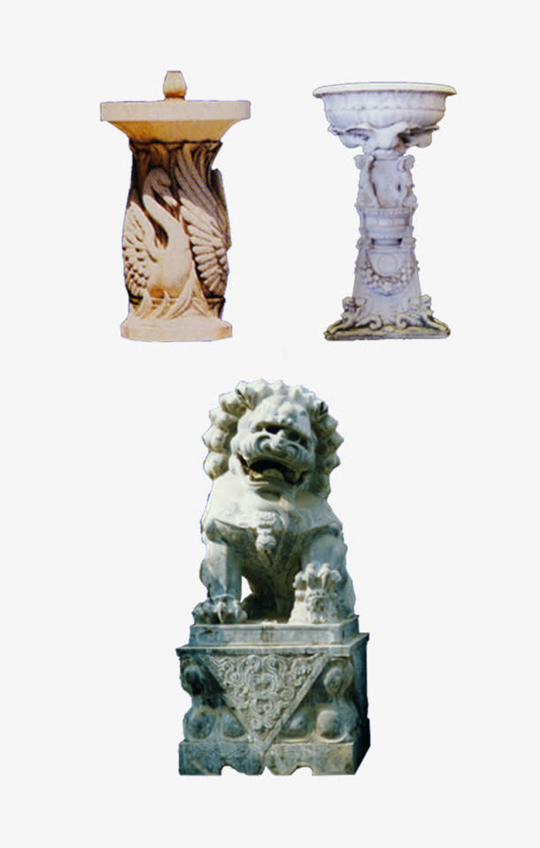 三座雕塑免抠