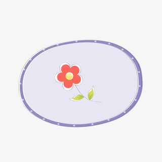 紫色花朵文字框矢量免抠