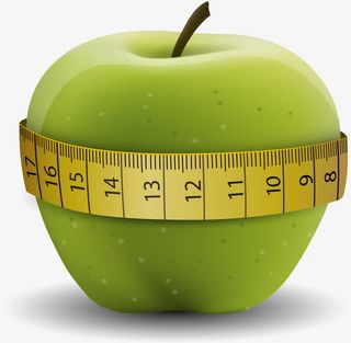 健康饮食围卷尺青苹果免抠
