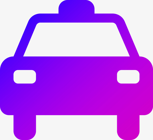 蓝紫色，渐变，出租车，矢量，放大，方便免抠