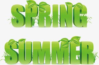 英文春天夏天免抠