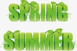 英文春天夏天免抠