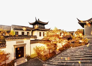 苏州园林秋季景色免抠