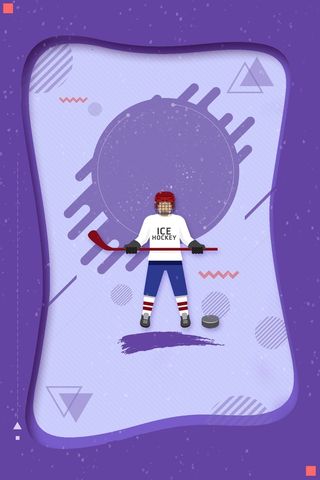 创意卡通冰球宣传高清