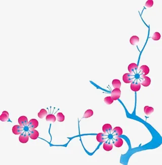 唯美梅花装饰元素免抠
