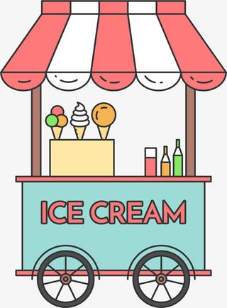 可爱冰激凌推车免抠