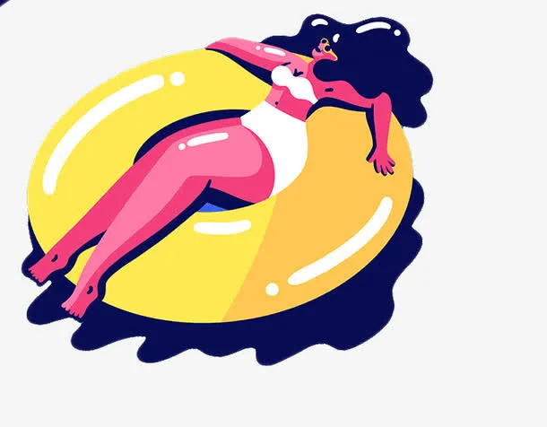 游泳圈美女免抠图形免抠