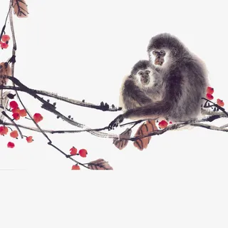 创意水墨枯树枝免抠