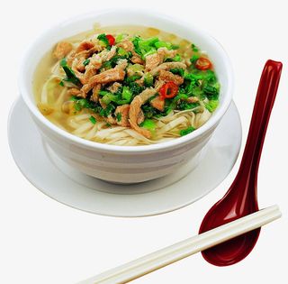 小碗美食酸菜肉丝面免抠