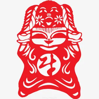 卡通剪纸牛年png免抠