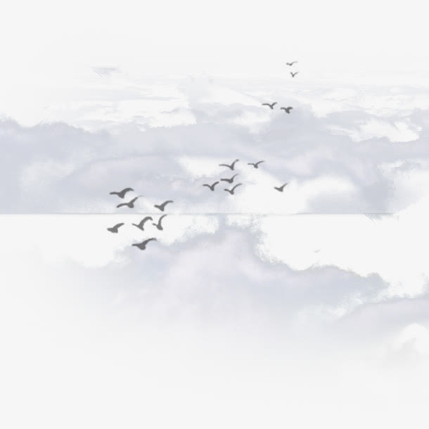 白云与鸽群免抠