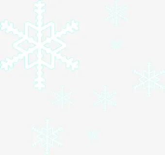 蓝色手绘雪花装饰免抠