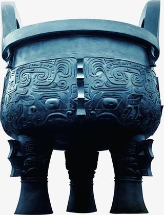 中国风雕塑铜鼎团队免抠