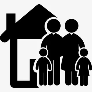 四口之家在他们家图标免抠