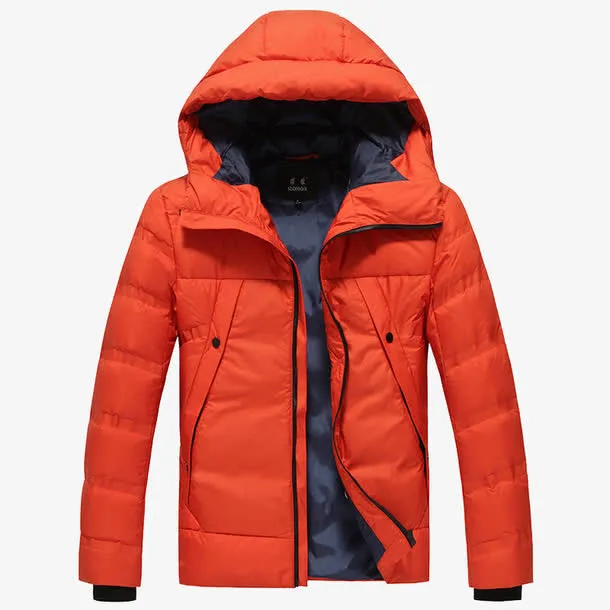 橙色连帽羽绒服免抠