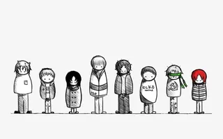 八个孩子站成排免抠