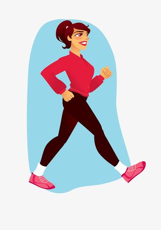 矢量走路健身的女人免抠
