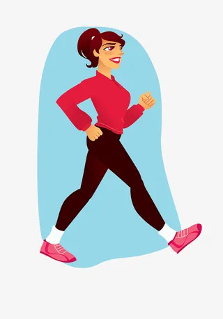 矢量走路健身的女人免抠