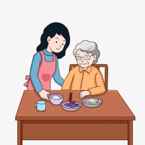 給妈妈做饭插画免抠