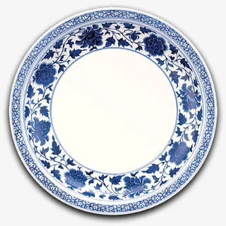 青花瓷盘免抠