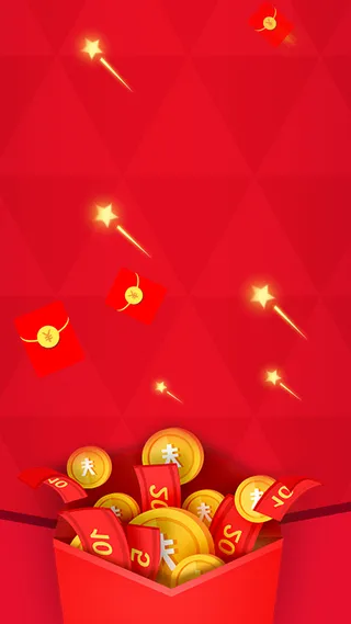红色周年庆典金币金钱背景高清