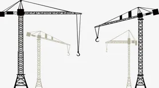 矢量塔吊线稿免抠